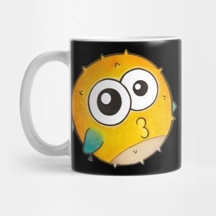 Kiss from a Pufferfish - Cute Yellow Blowfish with Big Eyes Mug